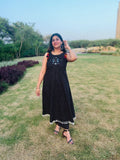 Black Polka Mirror Aline Dress