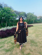 BLack Polka Mirror Aline Dress