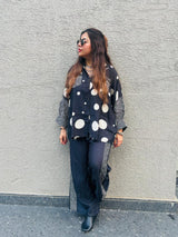 Black & White Polka Dot Printed Co-ord Set for Women