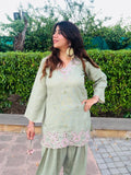Organic Cotton Cutwork Farshi Cord Set for Women | Elegant Ethnic Co-ord Set