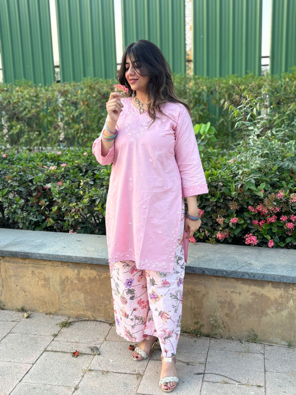 Bubbly Pink Palazo Co-rd Set
