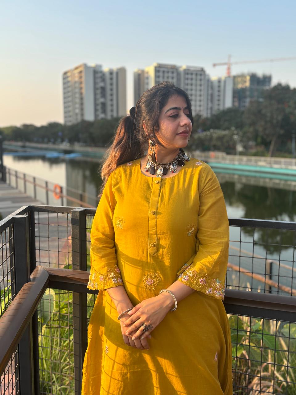 Yellow Mul Cord Set